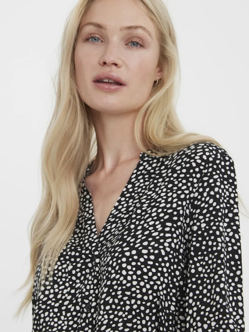 Vero Moda Kleider*VMVICA LS SHIRT CALF DRESS GA NOOS Black 1