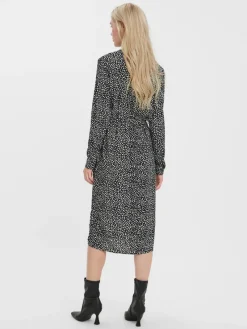 Vero Moda Kleider*VMVICA LS SHIRT CALF DRESS GA NOOS Black 1