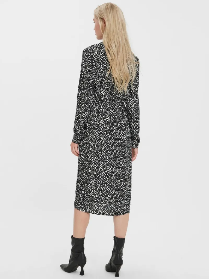 Vero Moda Kleider*VMVICA LS SHIRT CALF DRESS GA NOOS Black 1
