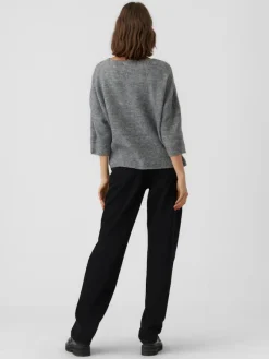 Vero Moda Pullover & Sweatshirts*VMVIGGARIB 3/4 BOATNECK BLOUSE GA Medium Grey Melange