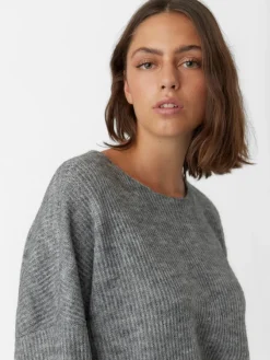 Vero Moda Pullover & Sweatshirts*VMVIGGARIB 3/4 BOATNECK BLOUSE GA Medium Grey Melange