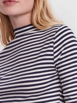 Vero Moda Shirts*VMVIO L/S HIGH NECK STRIP BLOUSE NOOS snow white 3