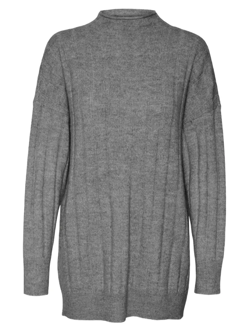 Vero Moda Pullover & Sweatshirts*VMWILLA LS FUNNELNECK LONG PULL GA BOO Medium Grey Melange