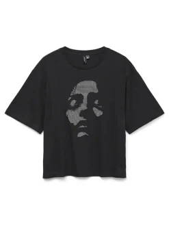 Vero Moda Shirts*VMYIVE THILDE S/S T-SHIRT JRS FAW EXP Black