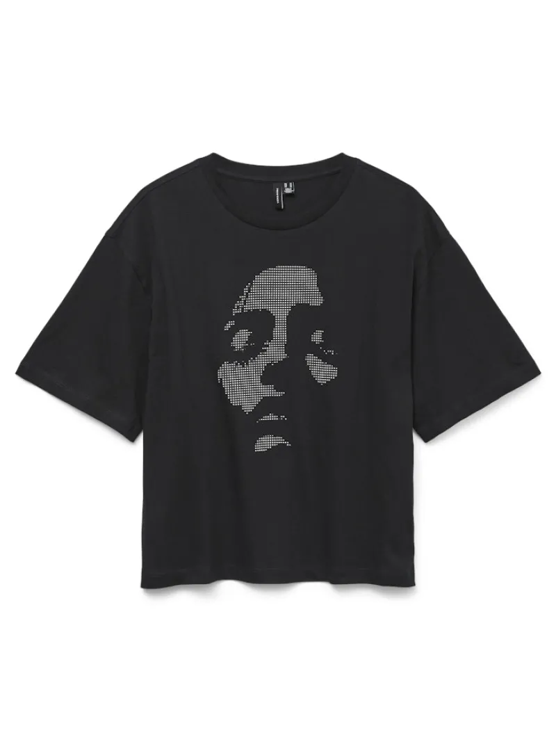 Vero Moda Shirts*VMYIVE THILDE S/S T-SHIRT JRS FAW EXP Black