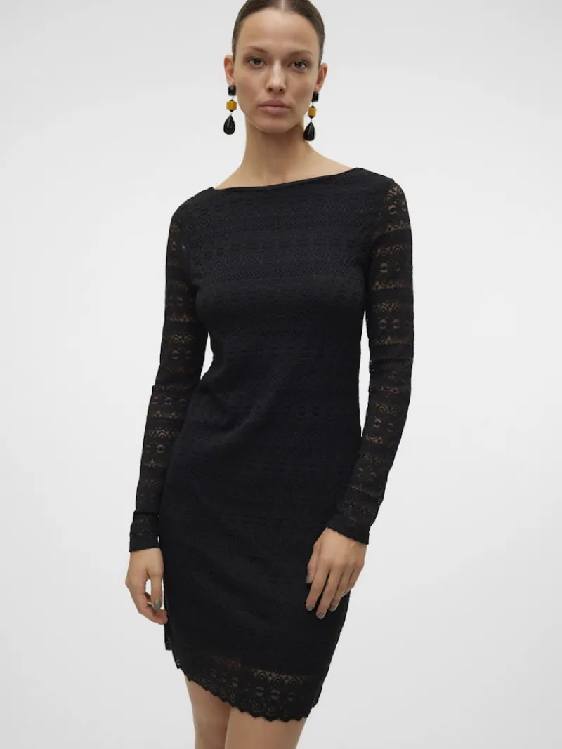 Vero Moda Kleider*VMZOE 2-WAY LS SHORT DRESS JRS NOOS Black