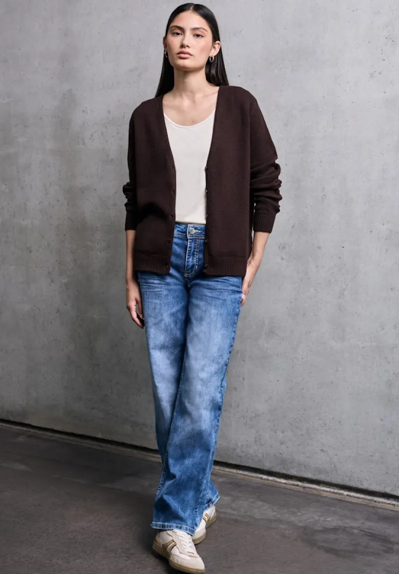 STREET ONE STUDIO Pullover & Sweatshirts*V-Neck Cardigan velvet wine