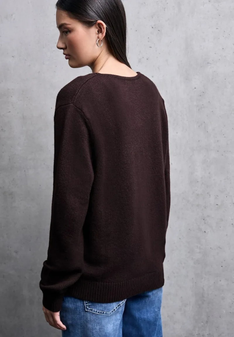 STREET ONE STUDIO Pullover & Sweatshirts*V-Neck Cardigan velvet wine