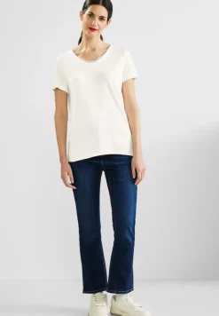 Street One Shirts*V-Neck Shirt mit Spitze off white