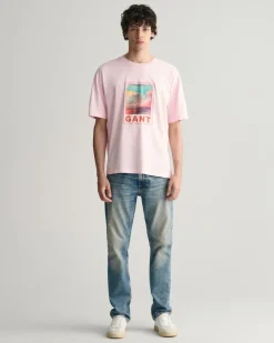 Gant Shirts|Big Boys*Washed Graphic T-Shirt california pink