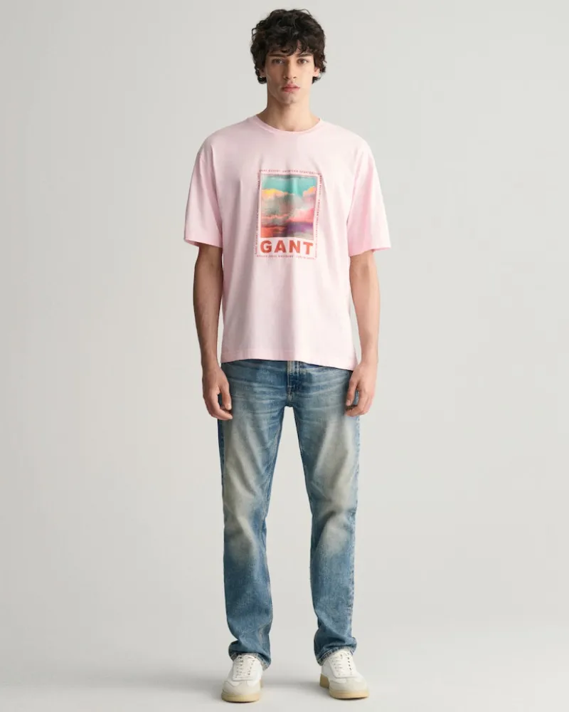 Gant Shirts|Big Boys*Washed Graphic T-Shirt california pink
