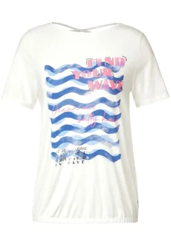 Cecil Shirts*Wave Fotoprint Shirt vanilla white