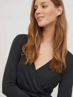 Vila Kleider*Wickelkleid Dala Black