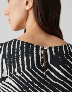 Opus Kleider*Wicy palm leaves Black