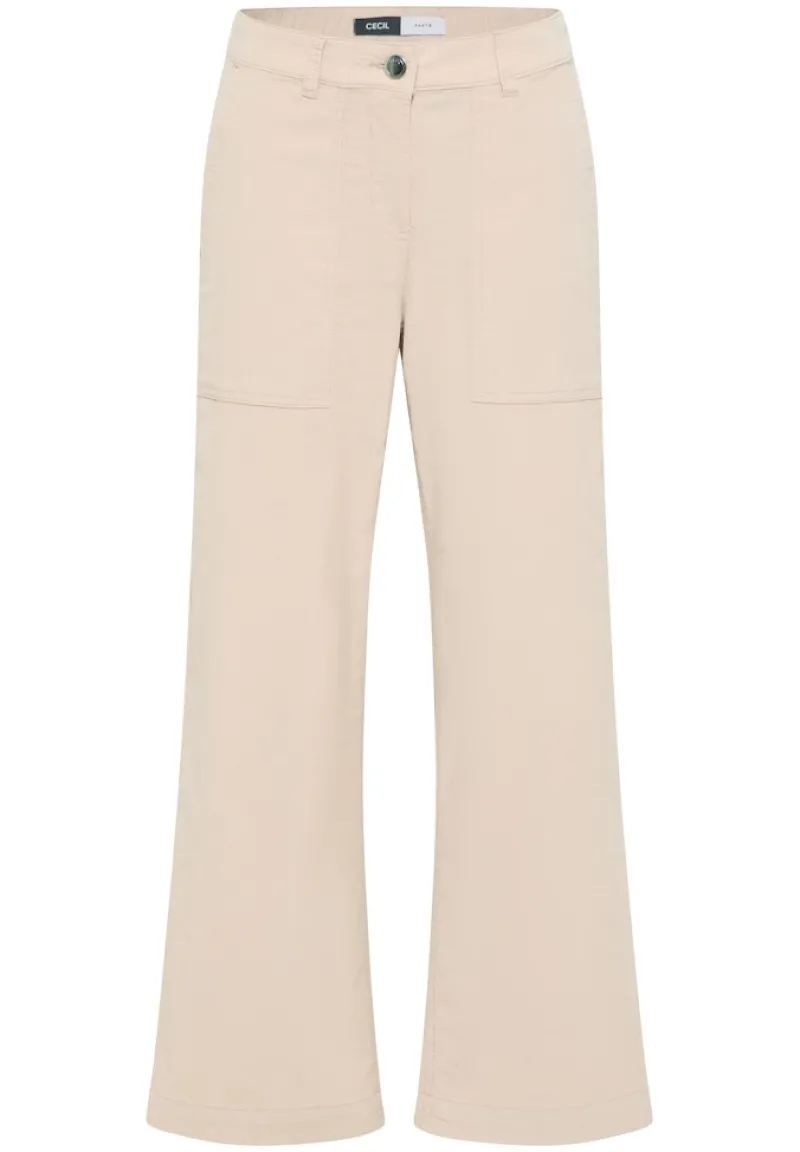 Cecil Hosen*Wide Leg Cordhose oat milk beige