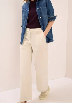 Cecil Hosen*Wide Leg Cordhose oat milk beige