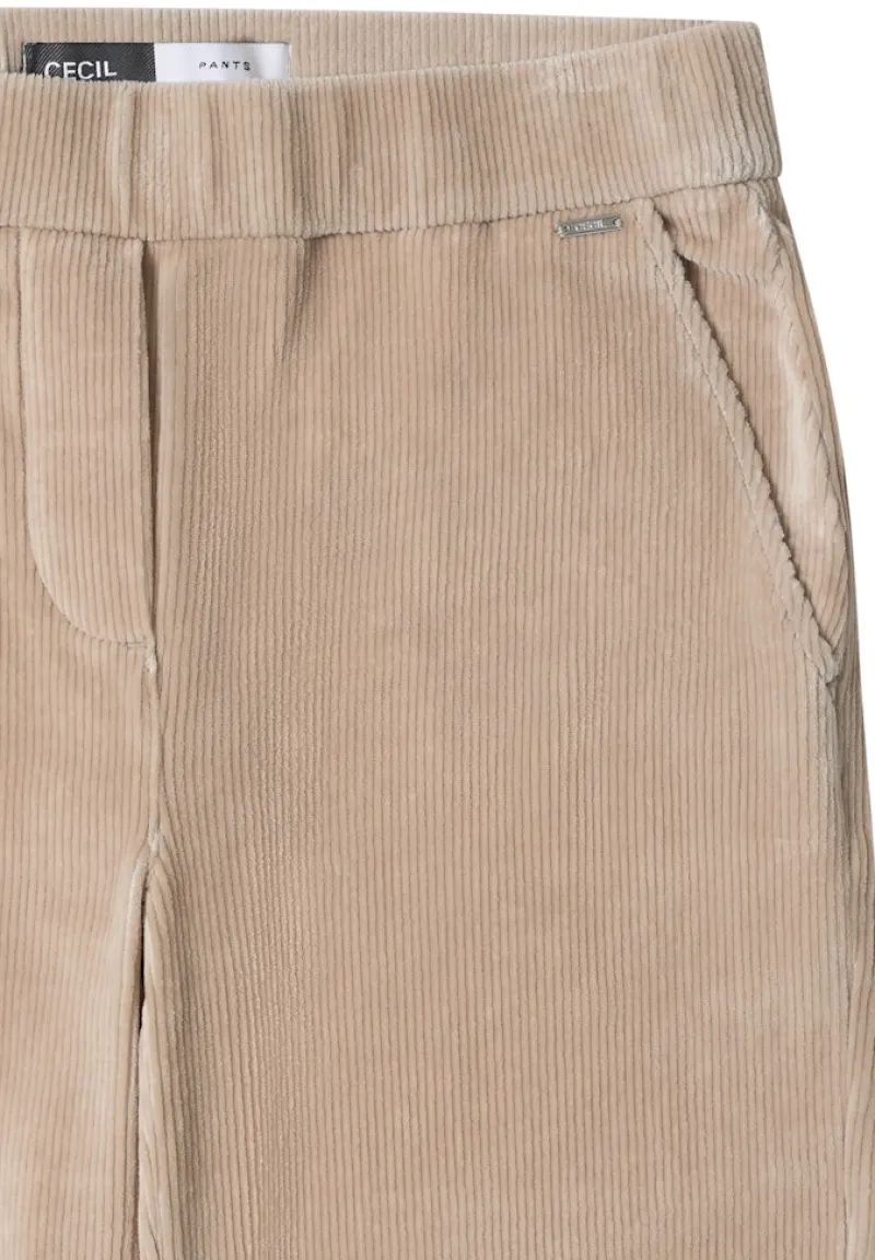 Cecil Hosen*Wide Leg Cordhose silvery beige