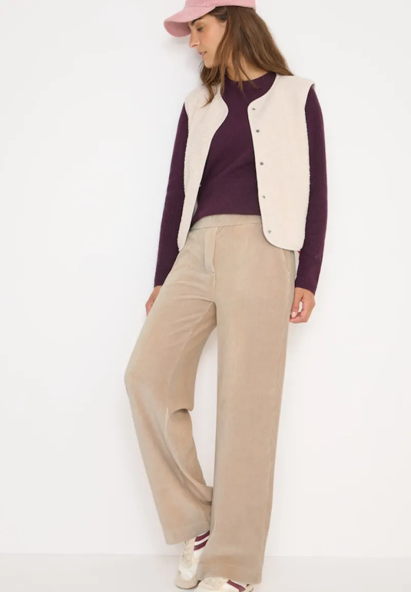 Cecil Hosen*Wide Leg Cordhose silvery beige