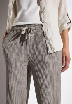 Street One Hosen*Wide Leg Hose mit Struktur vintage stone