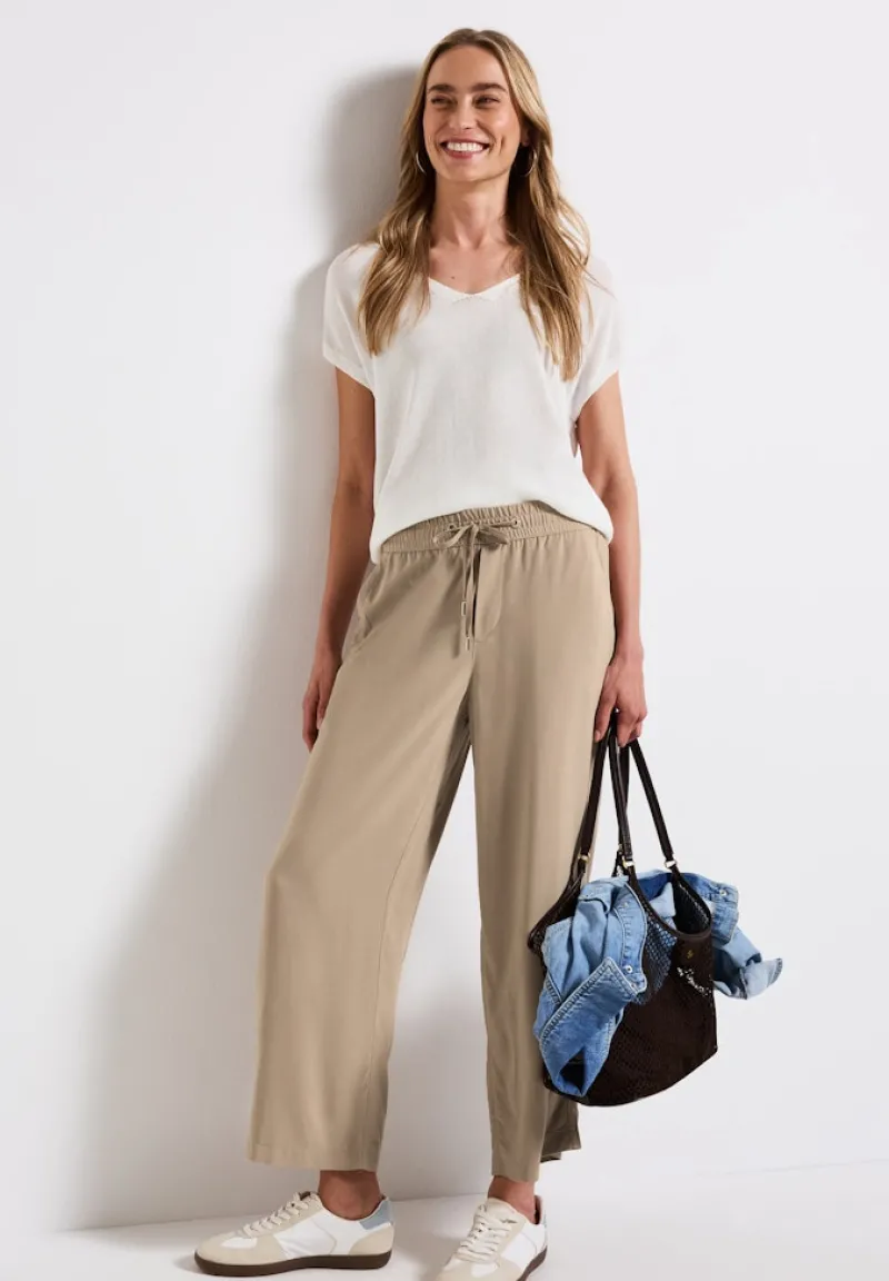 Street One Shorts*Wide Leg Hose safari beige