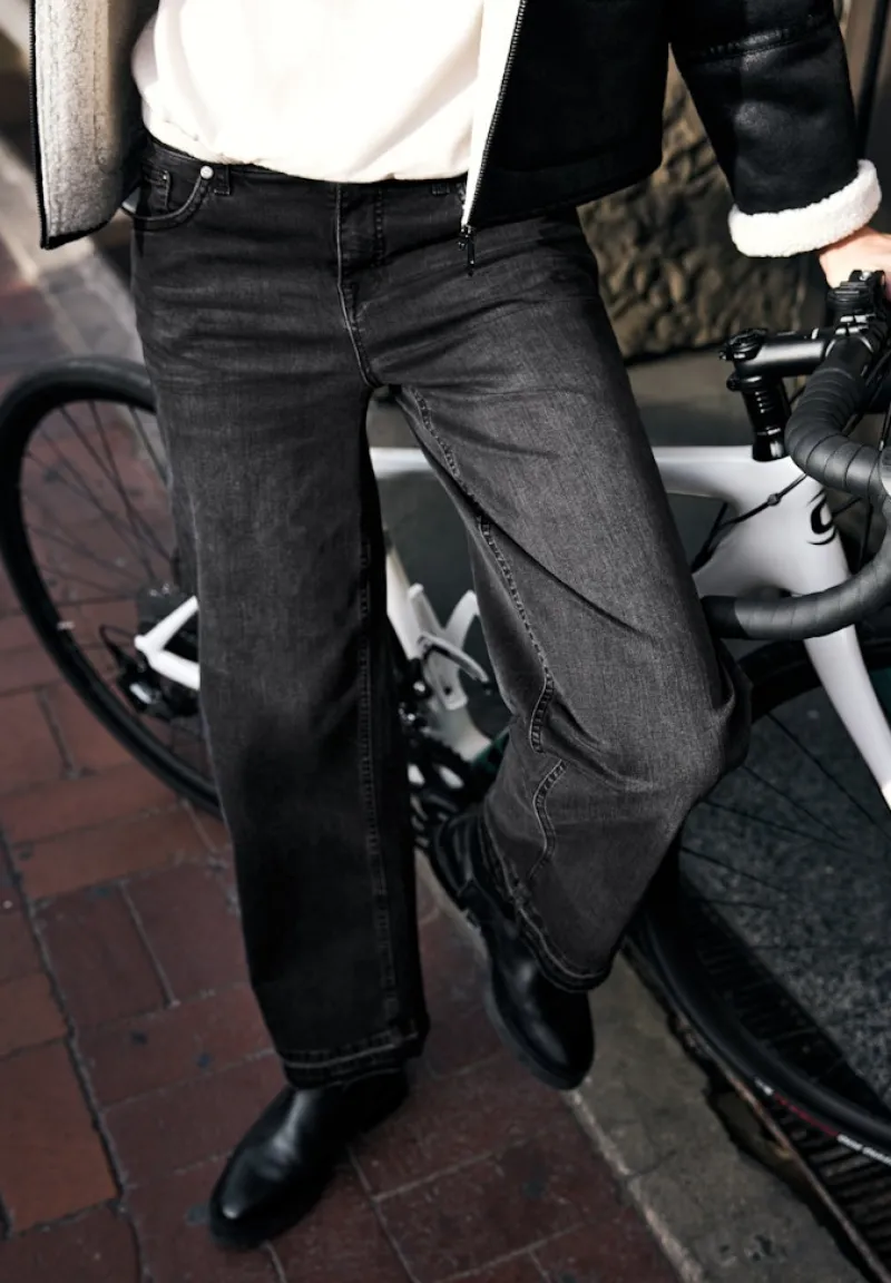 STREET ONE STUDIO Jeans*Wide Leg Jeans black soft wash