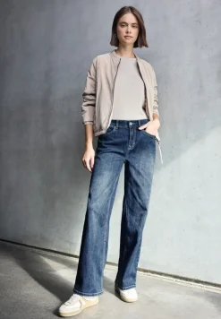STREET ONE STUDIO Jeans*Wide Leg Jeans dark blue clean wash
