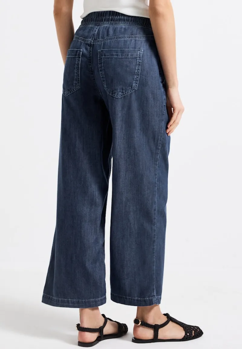 Street One Shorts*Wide Leg Jeans dark blue clean