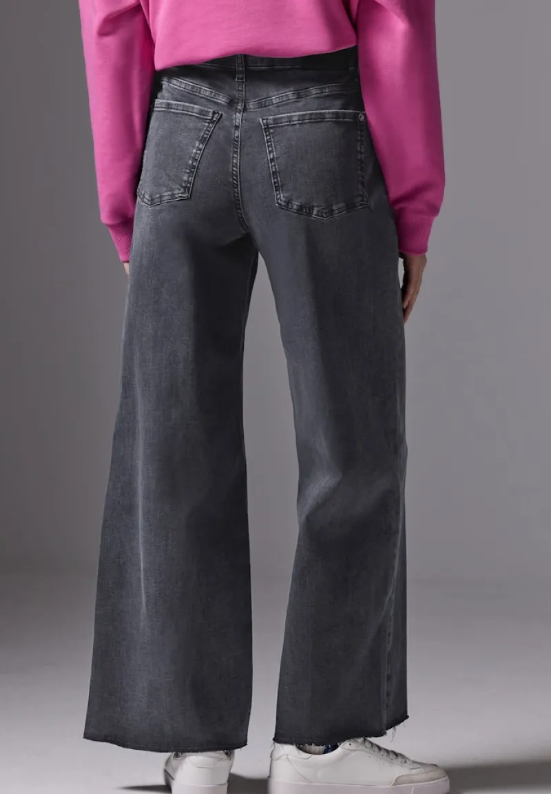 STREET ONE STUDIO Jeans*Wide Leg Jeans dark grey soft washed