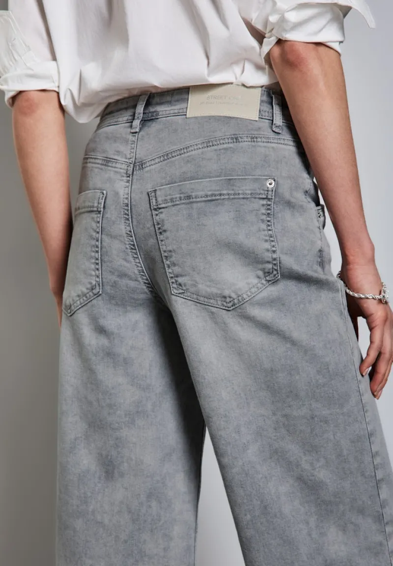 Street One Shorts*Wide Leg Jeans ice grey wash