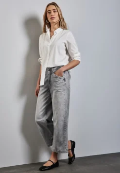 Street One Shorts*Wide Leg Jeans ice grey wash