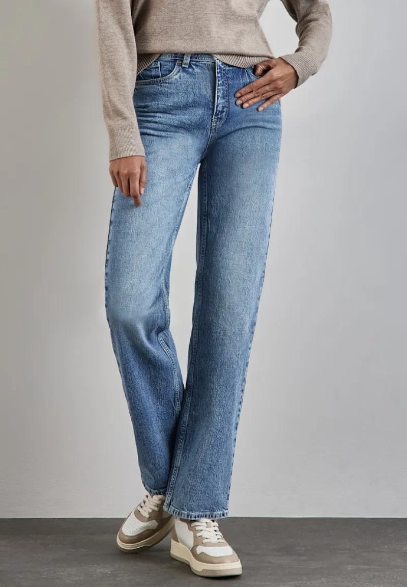 Street One Jeans*Wide Leg Jeans light blue authentic wash