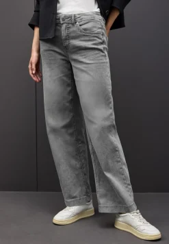 Street One Jeans*Wide Leg Jeans light grey random washed