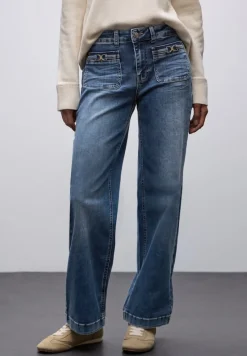 Street One Jeans*Wide Leg Jeans medium blue randomwash