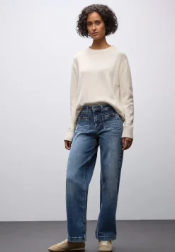 Street One Jeans*Wide Leg Jeans medium blue randomwash