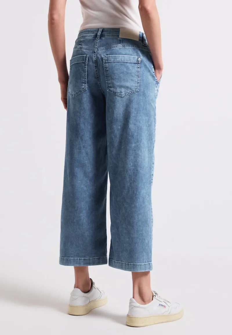 Street One Shorts*Wide Leg Jeans medium blue random