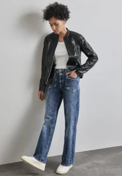 Street One Jeans*Wide Leg Jeans mid blue random wash