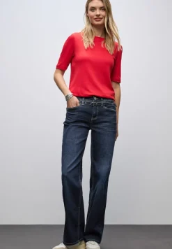 Street One Jeans*Wide Leg Jeans mit Gürtel dark blue washed