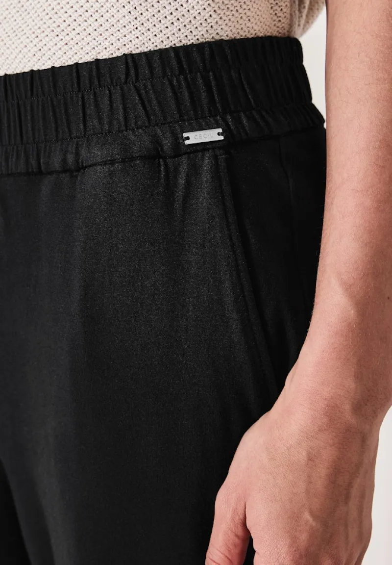 Cecil Shorts*Wide Leg Jersey-Hose Black