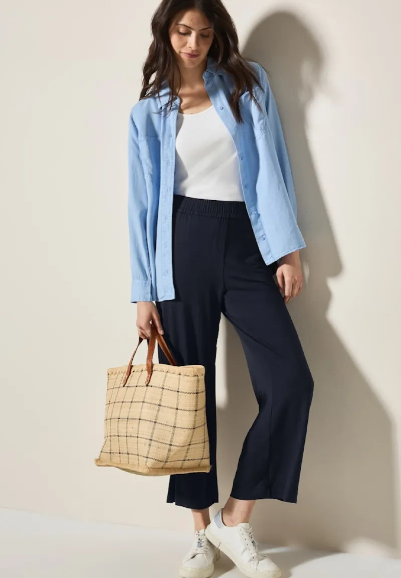 Cecil Shorts*Wide Leg Jersey-Hose universal blue