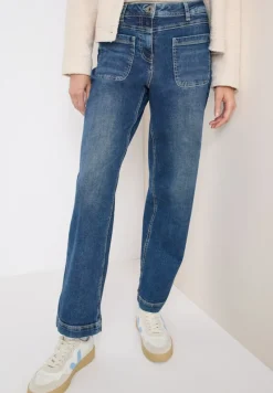 Cecil Jeans*Wide Leg Patch Pocket Jeans mid blue used wash