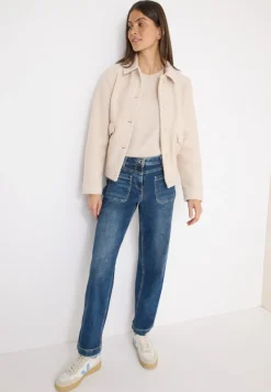 Cecil Jeans*Wide Leg Patch Pocket Jeans mid blue used wash