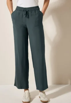 Cecil Hosen*Wide Leg Strukturhose slate khaki
