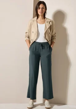 Cecil Hosen*Wide Leg Strukturhose slate khaki