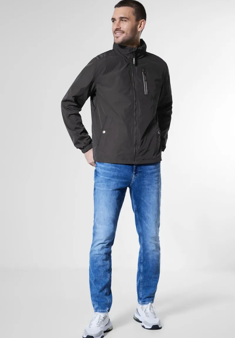 Street One Men Jacken|Big Boys*Windbreaker in Unifarbe limousine black