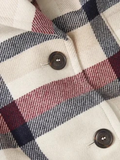 Tommy Hilfiger Jacken*WOOL BLEND CHECK PEACOAT twill g stp check l- ecru