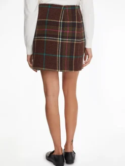 Tommy Hilfiger Röcke*WOOL CHECK WRAP SHORT SKIRT large pop check- army green
