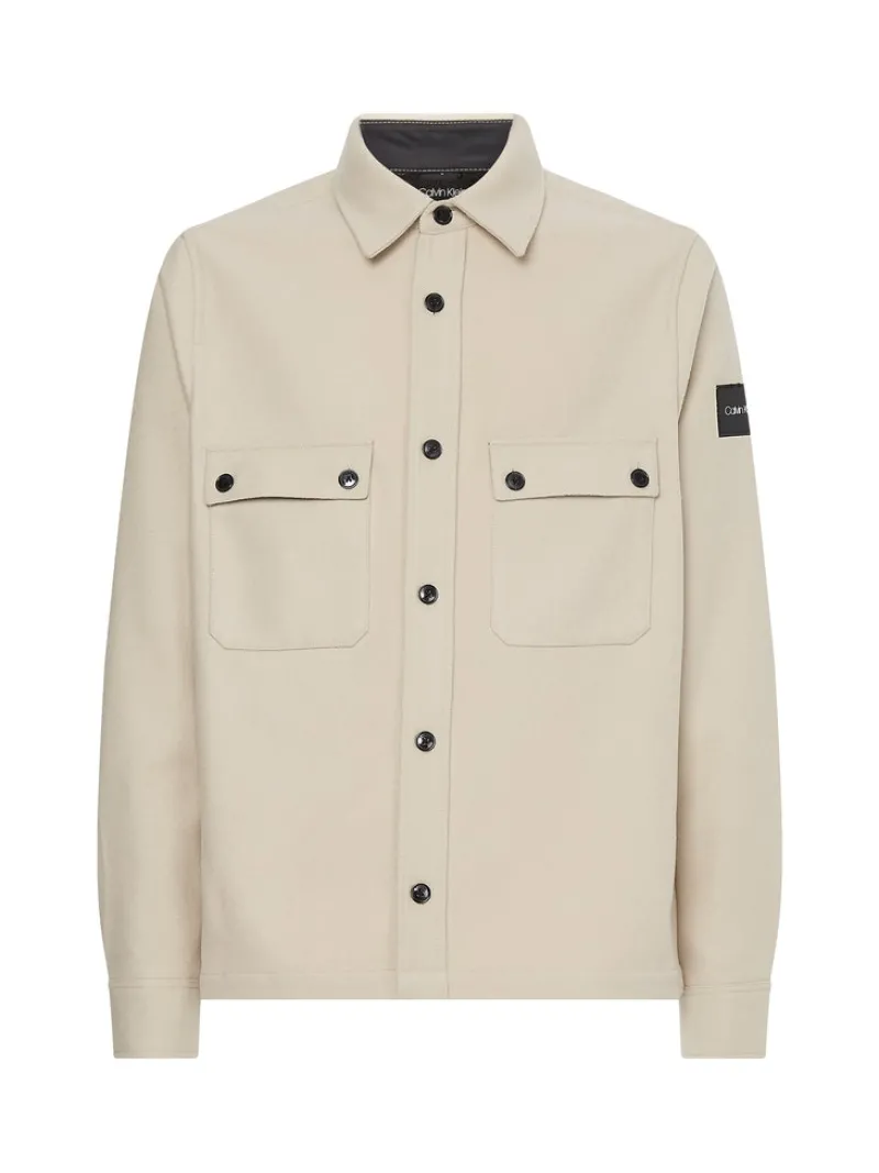 Calvin Klein Jacken*WOOL-BLEND OVERSHIRT bleached stone