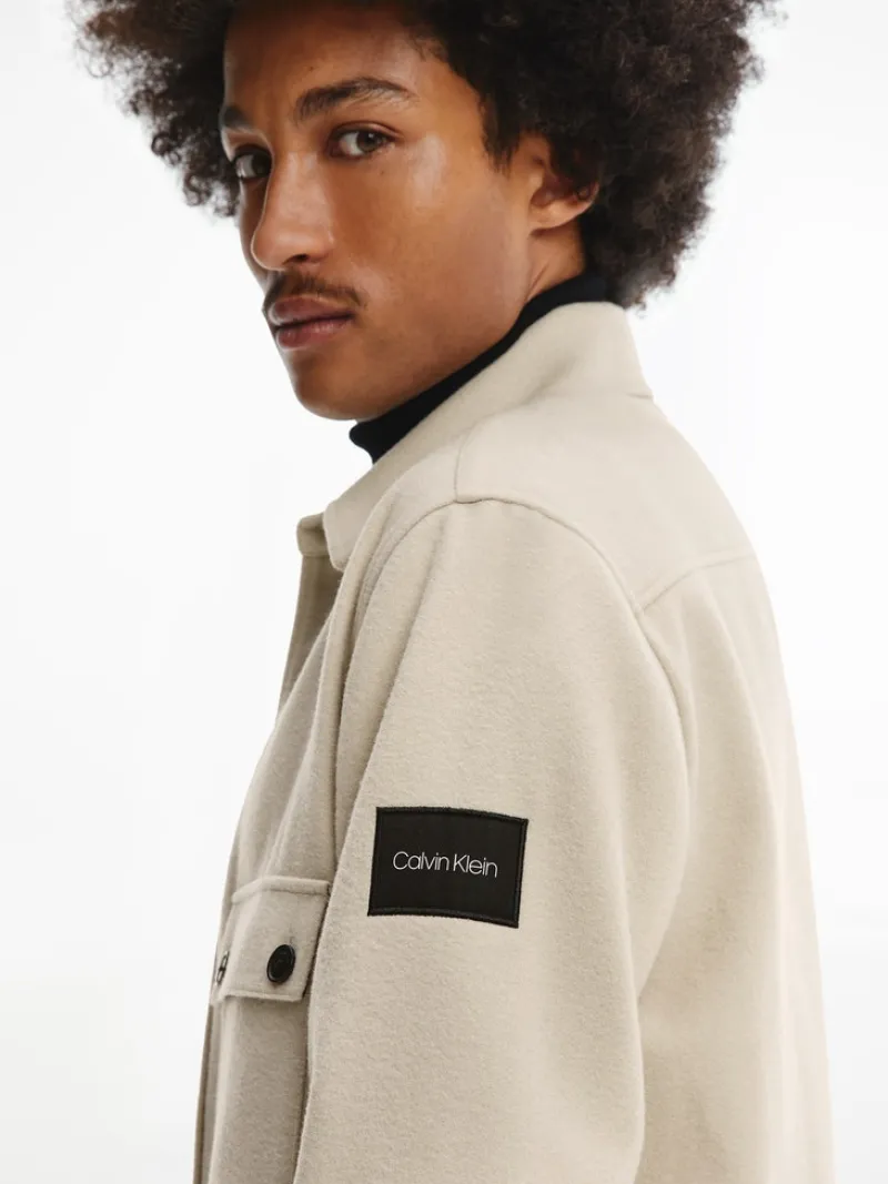 Calvin Klein Jacken*WOOL-BLEND OVERSHIRT bleached stone