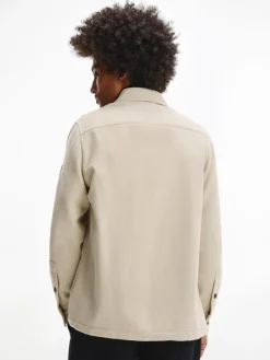 Calvin Klein Jacken*WOOL-BLEND OVERSHIRT bleached stone