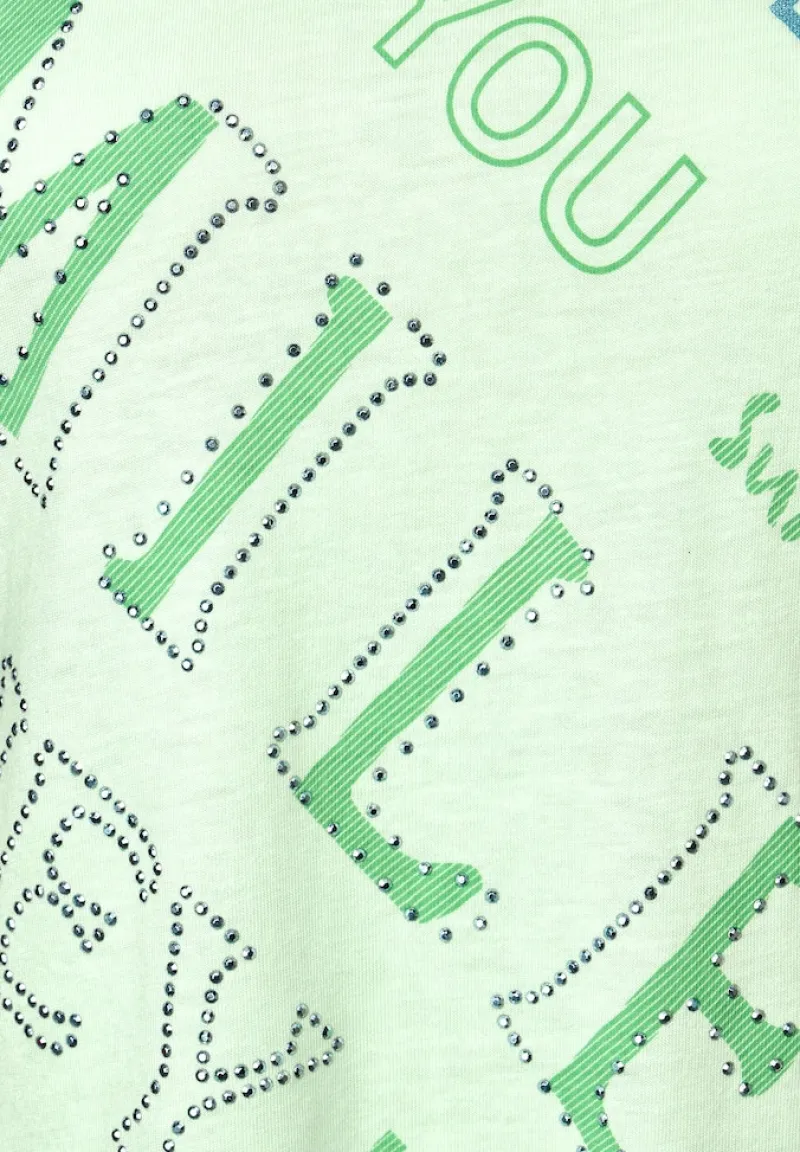Cecil Shirts*Wording Print T-Shirt fresh salvia green